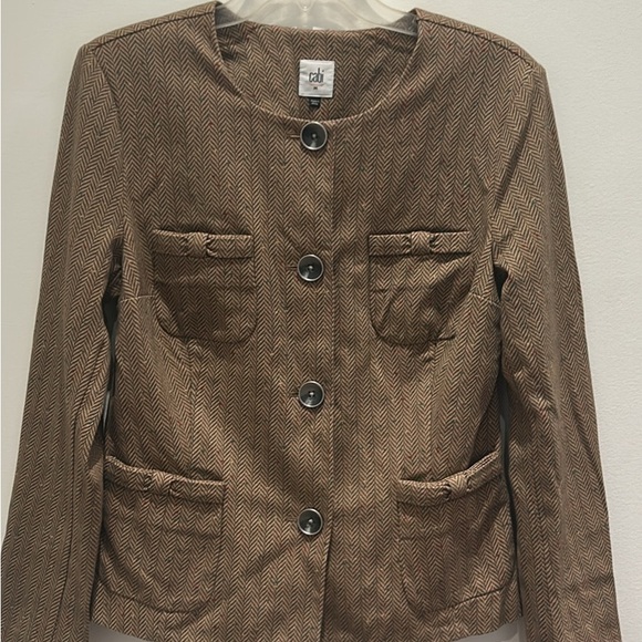 CAbi Brown Herringbone Blazer - Picture 2 of 6